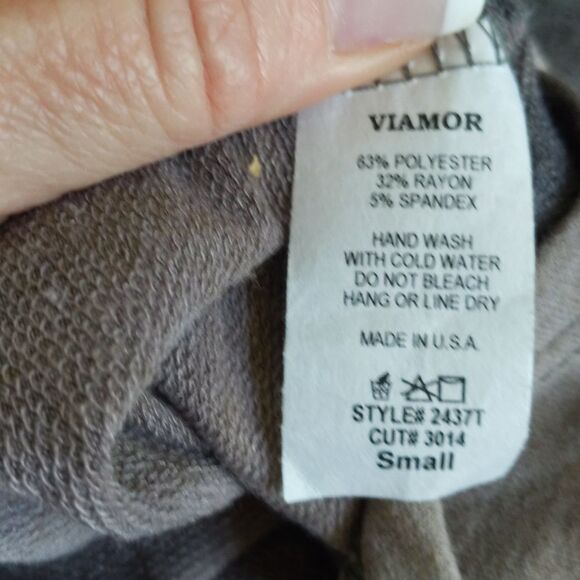 Viamor tie dye camouflage one shoulder mock turtleneck top, Small - Picture 7 of 7
